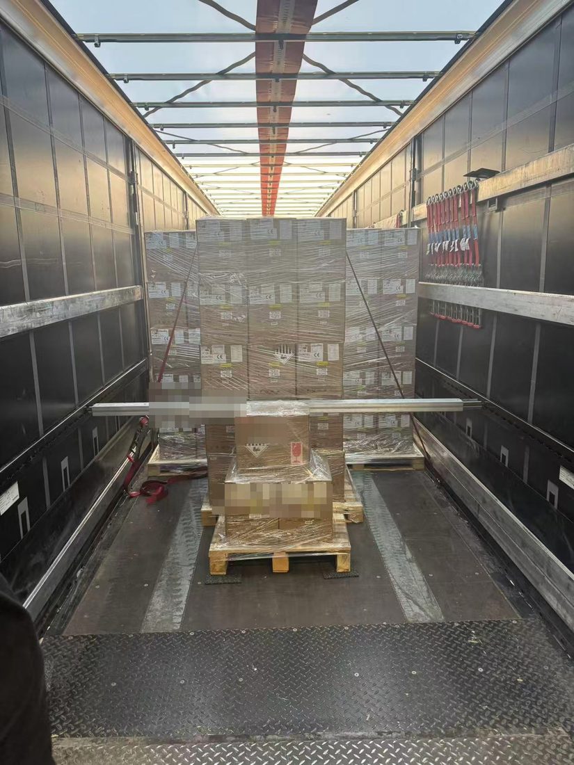 Palletized and strapped for the road